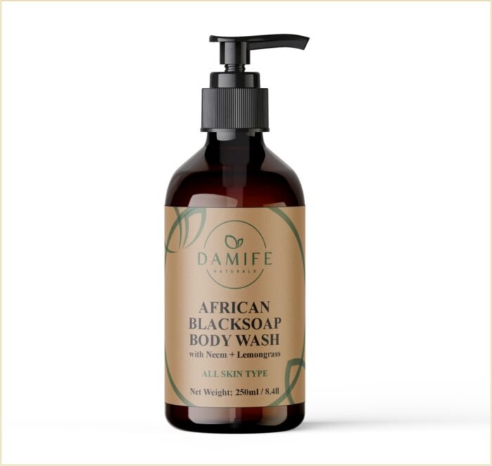 African Black Soap Body Wash with Neem + Lemongrass - Image 2